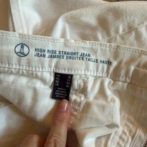 Lands' End White High-Rise Jeans, size 18